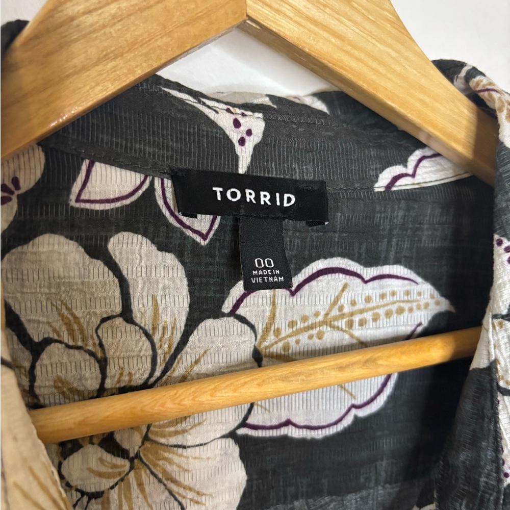 Torrid Button Up Kimono Split Side Maxi Shirt - image 2